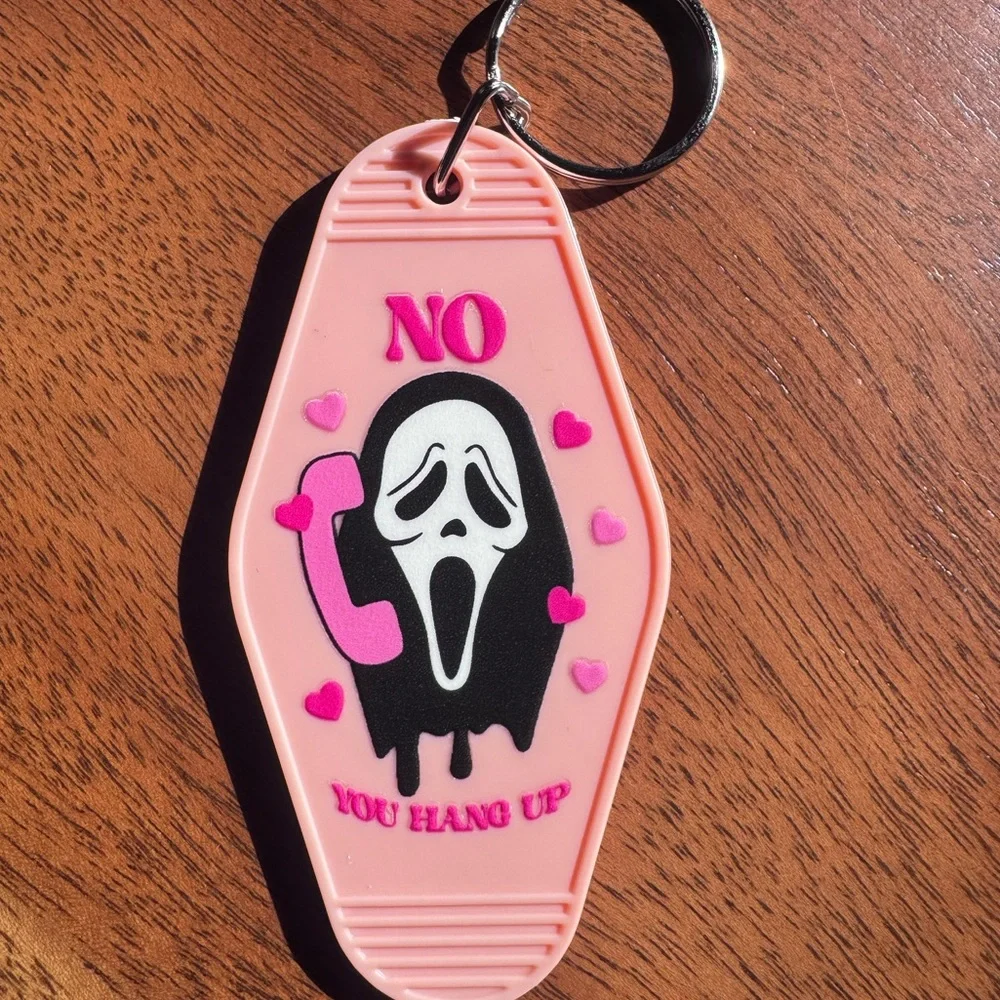 Horror Keychain • “NO YOU HANG UP” Scream Phone • Ghostface